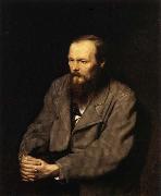 Perov, Vasily Portrait of Fyodor Dostoevsky USA oil painting artist